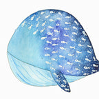 Affiche Aquarelle - Marcel la Baleine Bleu - Decoration Chambre d'Enfant