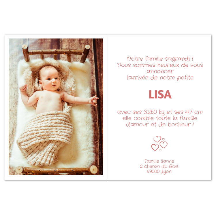 Lisa - Lot de 10 cartes naissance