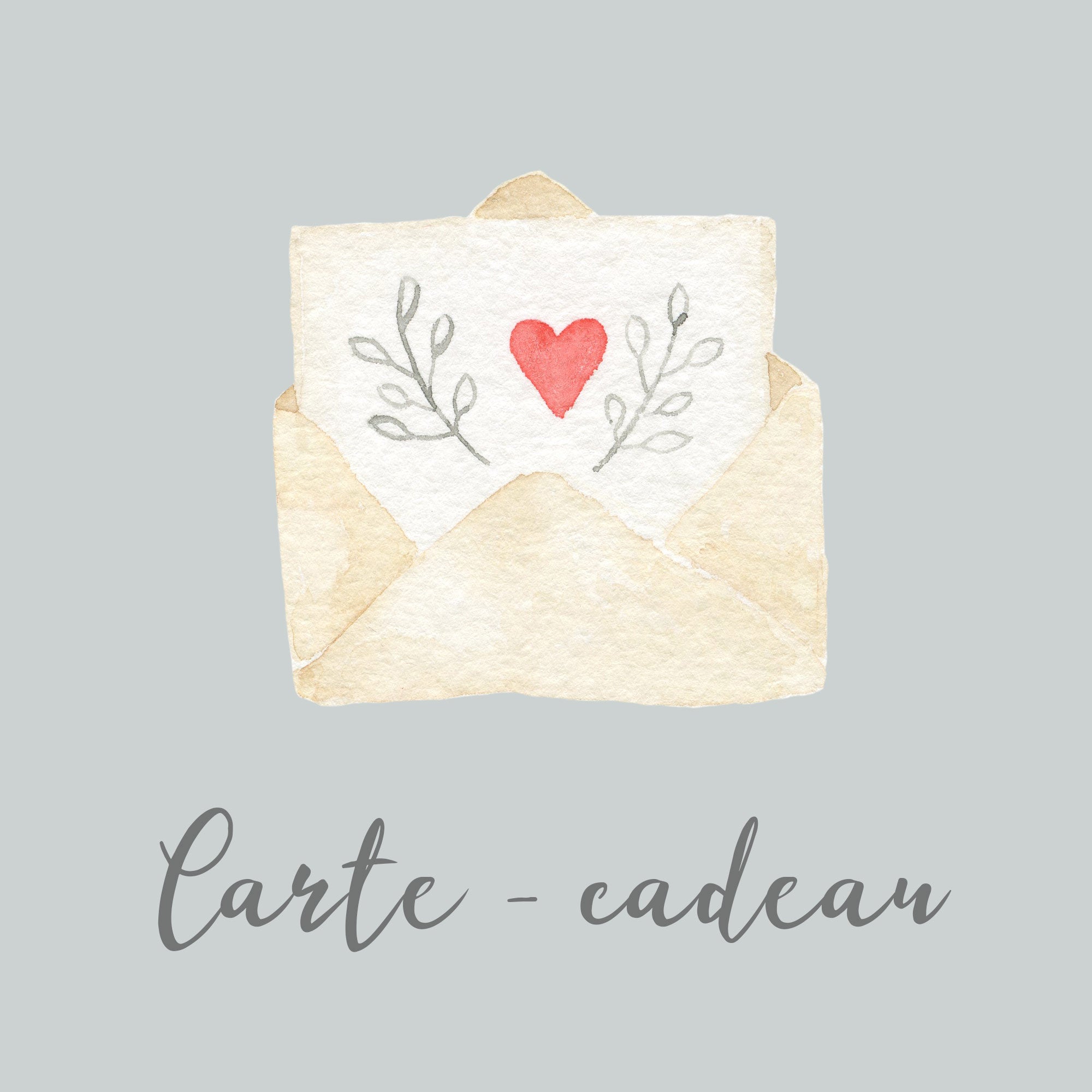 carte et enveloppe à l'aquarelle avec texte carte carte-cadeau